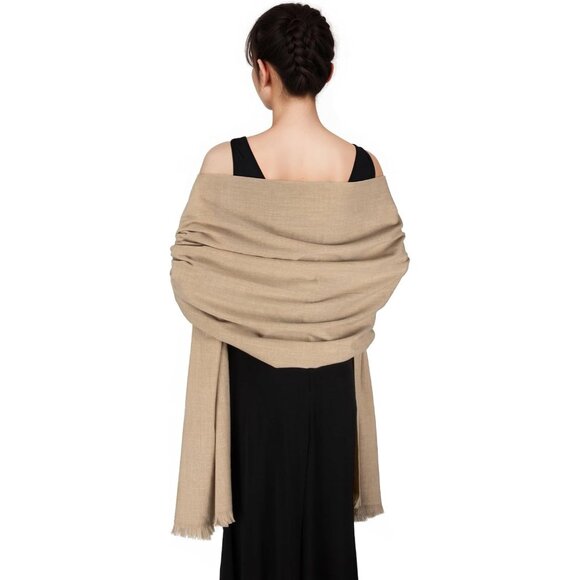 🆕 Women Tan Wedding Evening Dress Pashmina Shawl Winter Foulard Femme Wraps - Picture 1 of 7